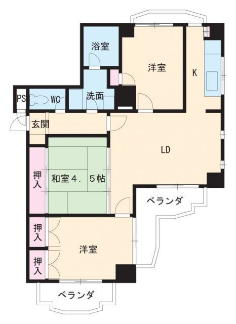 イーストガーデンポプラ館 4階 3LDK 賃貸物件詳細