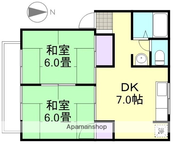 岡山県倉敷市神田１ 常盤駅 2DK アパート 賃貸物件詳細