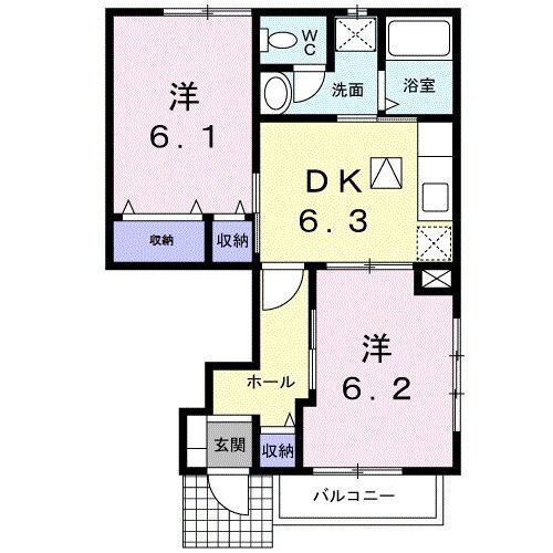 宮城県仙台市青葉区中山５ 北山駅 2DK アパート 賃貸物件詳細