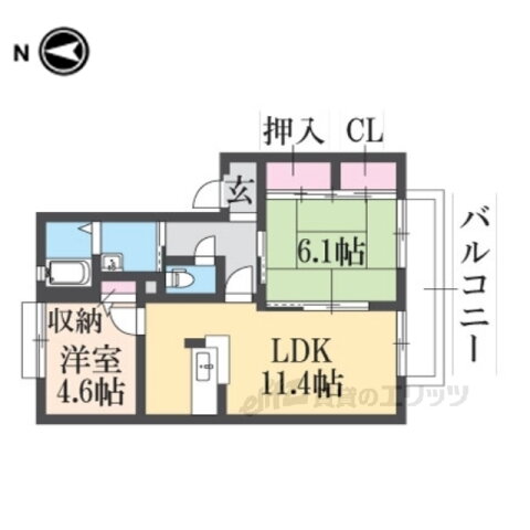 モン・ヴェールＢ 2階 2LDK 賃貸物件詳細