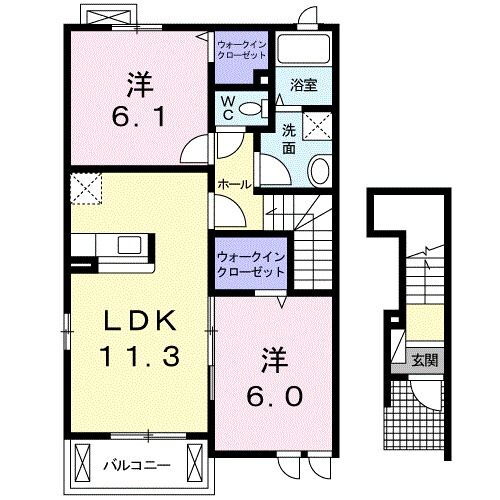 栃木県足利市本城１ 足利駅 2LDK アパート 賃貸物件詳細