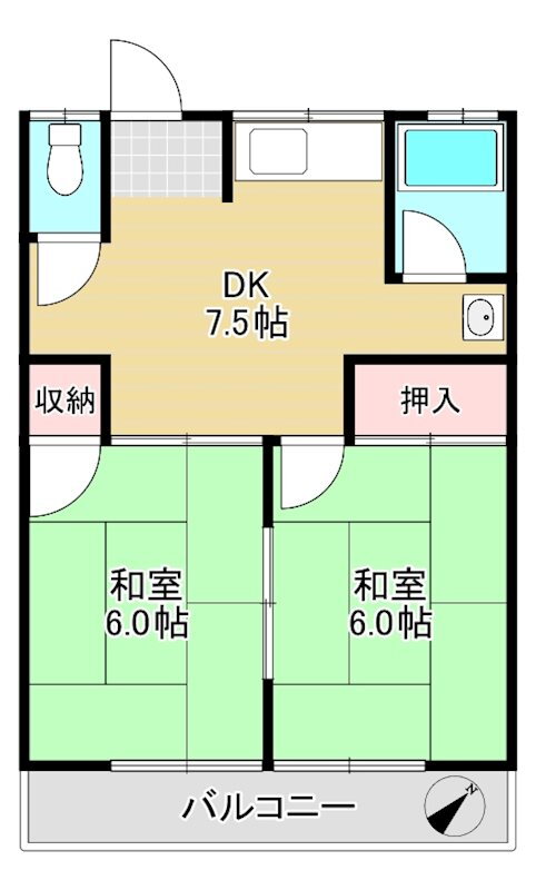 千葉県船橋市上山町１ 船橋法典駅 2DK アパート 賃貸物件詳細