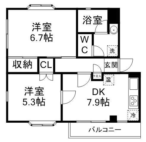 ＳＤハイツ古城Ａ棟 1階 2DK 賃貸物件詳細