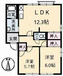 山口県光市虹ケ丘１ 光駅 2LDK アパート 賃貸物件詳細