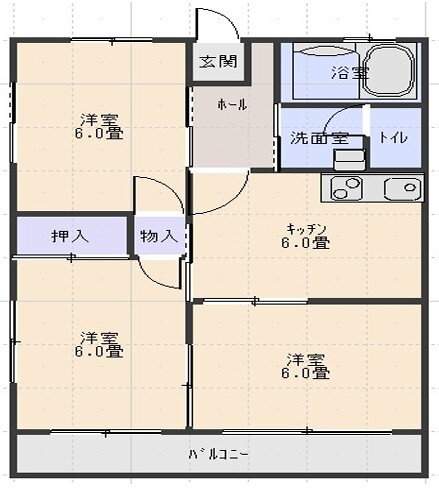 ドリームコーポ 1階 3DK 賃貸物件詳細