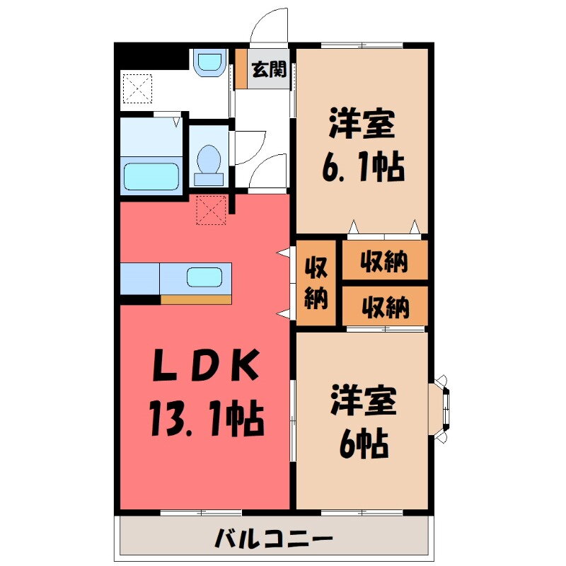 群馬県高崎市新保町 高崎問屋町駅 2LDK マンション 賃貸物件詳細