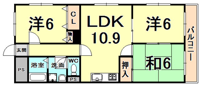 兵庫県西宮市下大市東町 門戸厄神駅 3LDK マンション 賃貸物件詳細