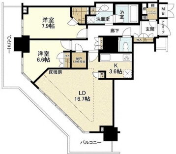 アーバンライフ神戸三宮ザタワー 6階 2SLDK 賃貸物件詳細