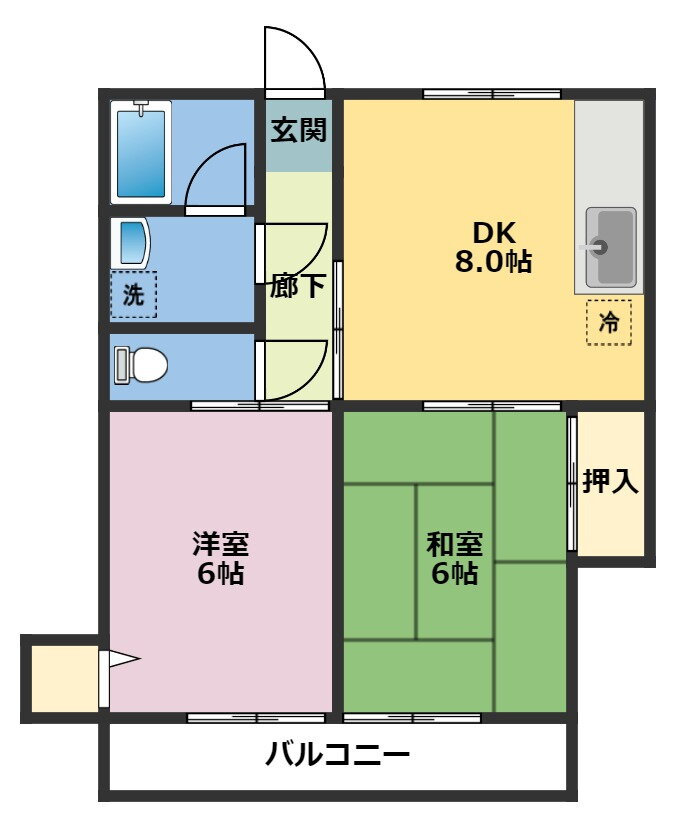サンハイツ白幡ＩＩ 2階 2DK 賃貸物件詳細