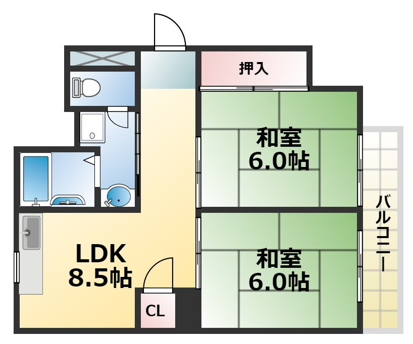 大阪府大阪市東成区大今里西３ 今里駅 2LDK マンション 賃貸物件詳細