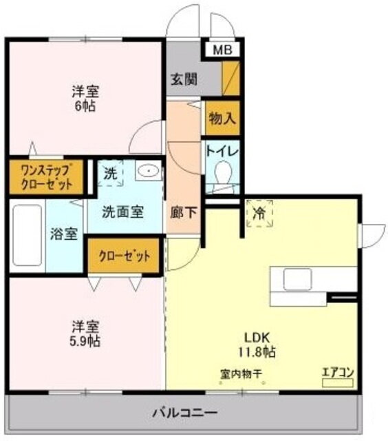 アリオン　Ａ棟 2階 2LDK 賃貸物件詳細