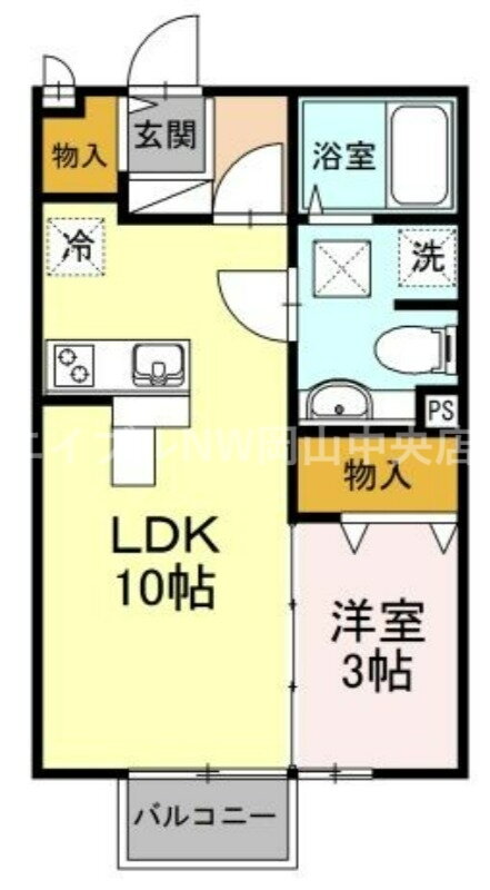 岡山県岡山市北区西崎本町 備前三門駅 1LDK アパート 賃貸物件詳細