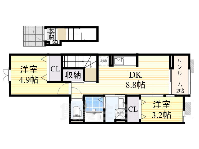 大阪府摂津市鳥飼西２ 南摂津駅 2DK アパート 賃貸物件詳細