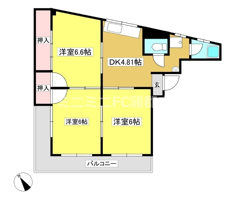 愛知県蒲郡市金平町松葉 三河鹿島駅 3DK マンション 賃貸物件詳細