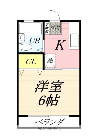 ヤマフジハイツＣ 2階 1K 賃貸物件詳細