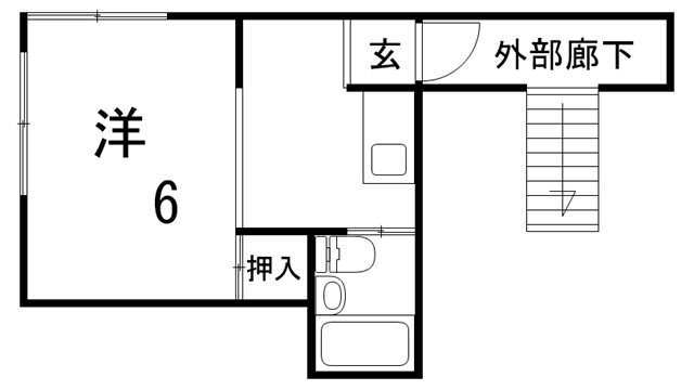 白鳩荘Ｄ棟 2階 1K 賃貸物件詳細