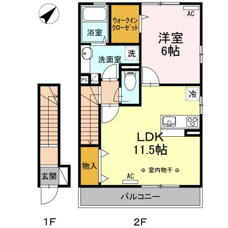 リバージュハイツＩＩＩ 2階 1LDK 賃貸物件詳細