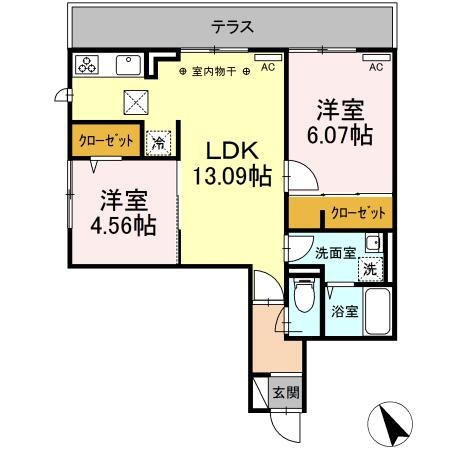 グラン　エスポワール 1階 2LDK 賃貸物件詳細