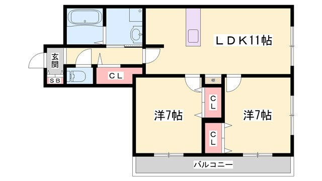 兵庫県姫路市梅ケ枝町 野里駅 2LDK マンション 賃貸物件詳細
