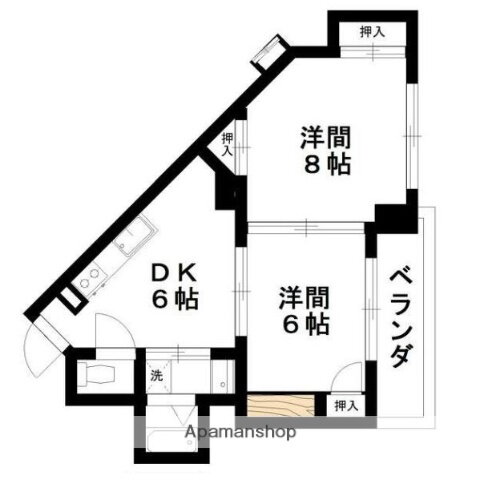 鹿児島県鹿児島市真砂町 涙橋駅 2DK マンション 賃貸物件詳細