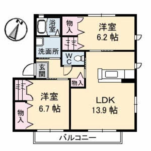 島根県出雲市塩冶町 出雲市駅 2LDK アパート 賃貸物件詳細