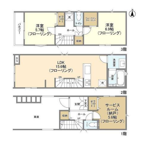 Ｋｏｌｅｔ武蔵小杉０２ 2SLDK 賃貸物件詳細