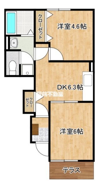 福岡県大川市大字荻島 2DK アパート 賃貸物件詳細