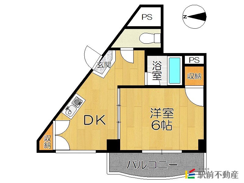 福岡県久留米市西町 花畑駅 1DK マンション 賃貸物件詳細