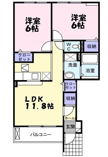 コルテス　千代田Ｄ 1階 2LDK 賃貸物件詳細