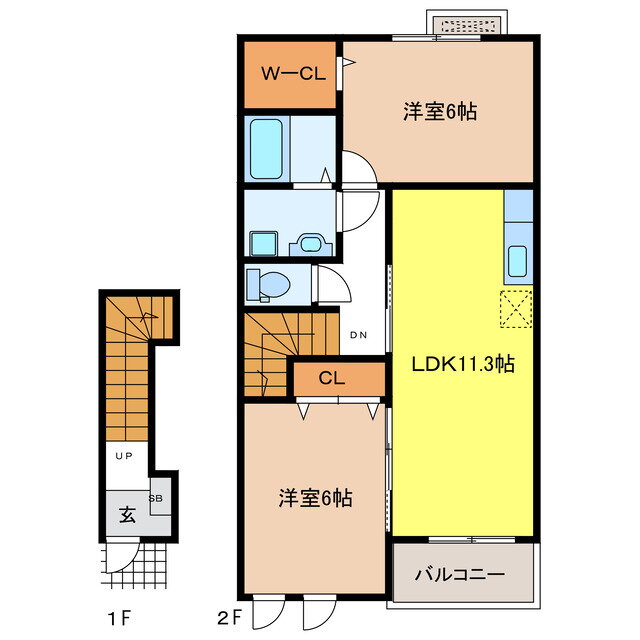 ダニーランド 2階 2LDK 賃貸物件詳細