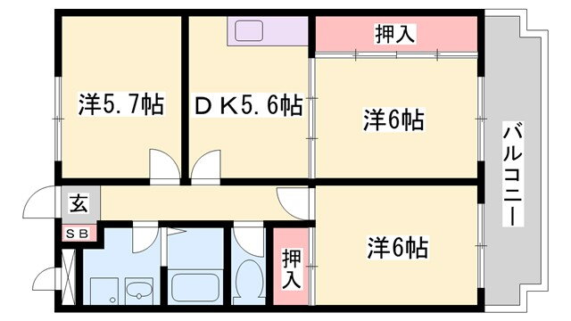 兵庫県姫路市北条梅原町 姫路駅 3DK アパート 賃貸物件詳細