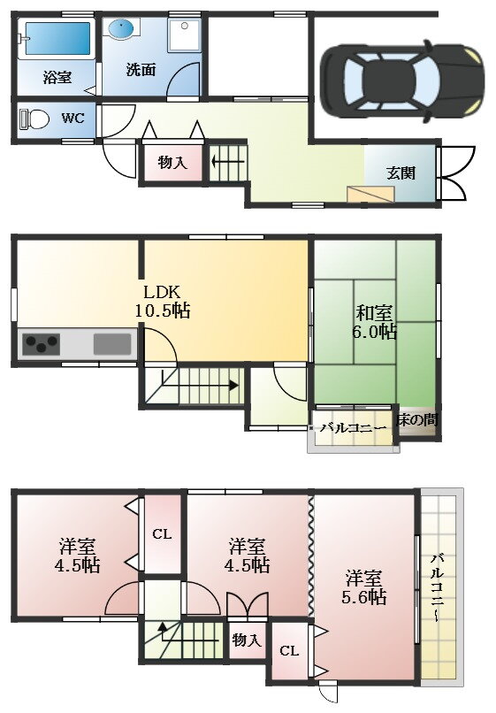 大阪府羽曳野市野々上４ 藤井寺駅 4LDK 一戸建て 賃貸物件詳細