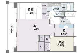 福岡県福岡市東区貝塚団地 貝塚駅 2LDK マンション 賃貸物件詳細