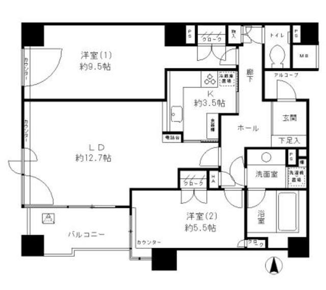 東京都中央区佃１ 月島駅 2LDK マンション 賃貸物件詳細