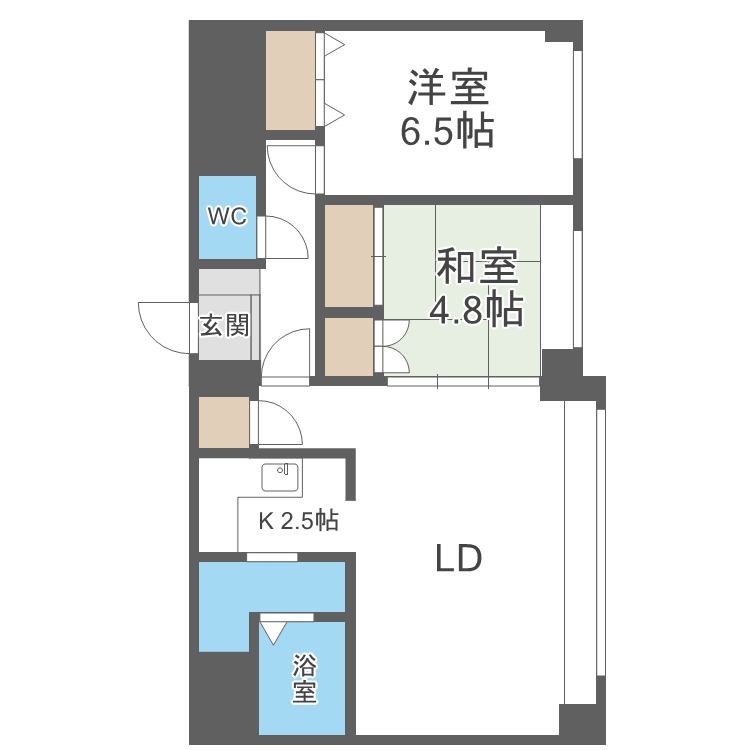 北海道札幌市東区北十一条東６ 東区役所前駅 2LDK マンション 賃貸物件詳細