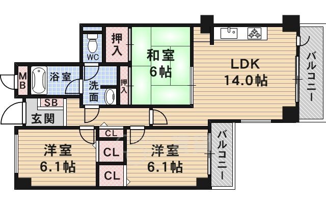 大阪府池田市神田１ 池田駅 3LDK マンション 賃貸物件詳細
