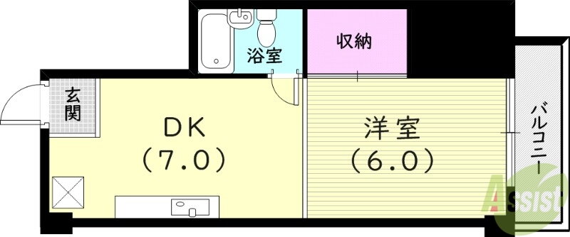 兵庫県西宮市上甲子園１ 甲子園口駅 1DK マンション 賃貸物件詳細