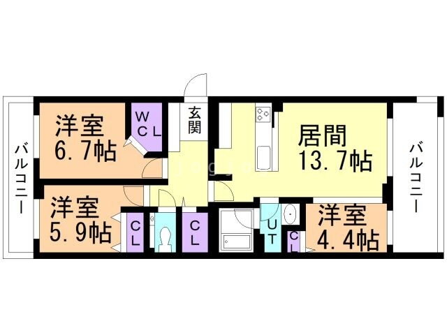 北海道札幌市豊平区月寒東一条１０ 月寒中央駅 3LDK マンション 賃貸物件詳細