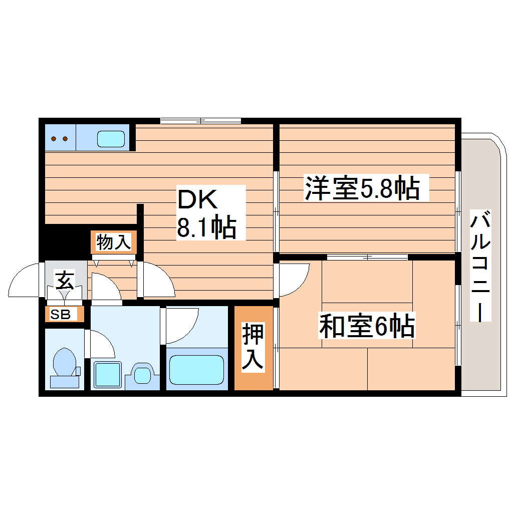 宮城県宮城郡七ヶ浜町遠山５ 下馬駅 2DK マンション 賃貸物件詳細