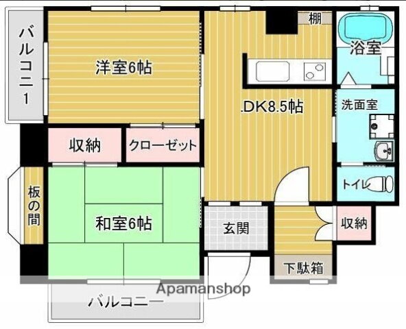 五島ビル 6階 2DK 賃貸物件詳細