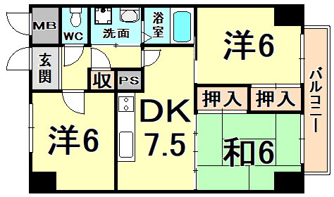 兵庫県尼崎市武庫川町１ 武庫川駅 3DK マンション 賃貸物件詳細