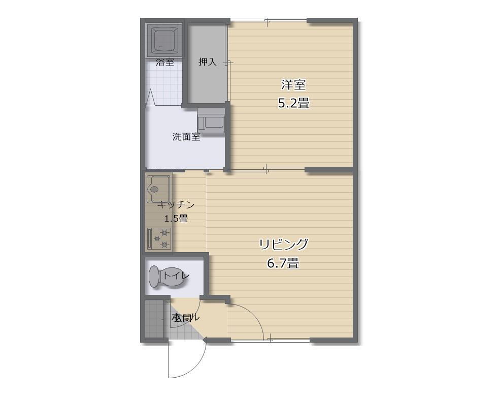 北海道旭川市豊岡八条１ 旭川四条駅 1DK アパート 賃貸物件詳細
