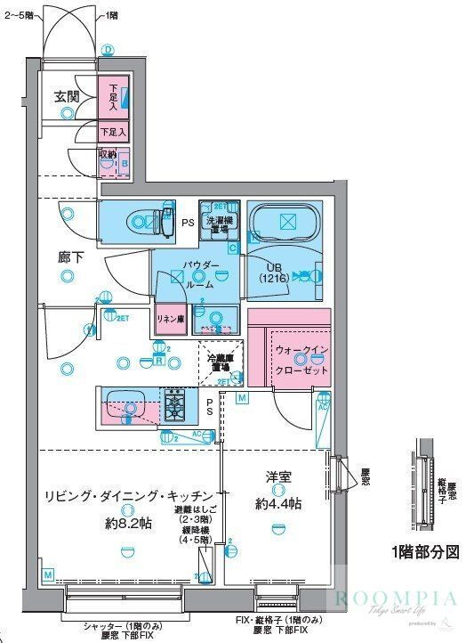ＧＥＮＯＶＩＡ鵜の木 1階 1LDK 賃貸物件詳細
