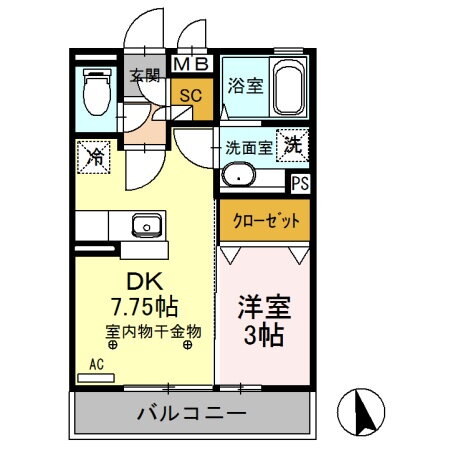 栃木県小山市東城南４ 小山駅 1DK アパート 賃貸物件詳細