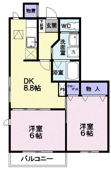 山形県山形市上桜田３ 山形駅 2DK アパート 賃貸物件詳細