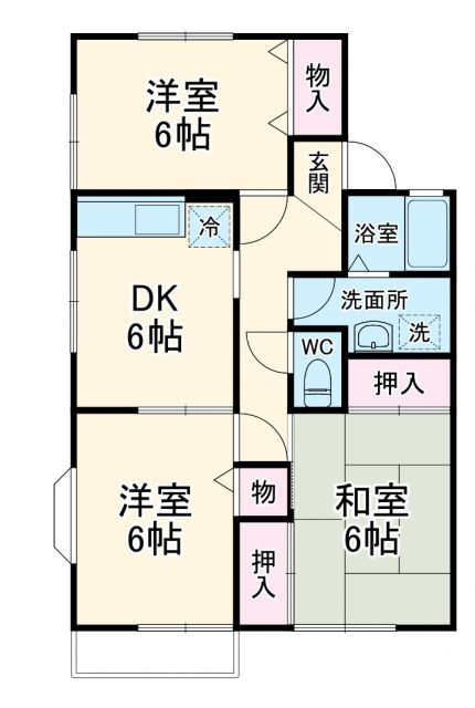 セレステハイムＡ 2階 3DK 賃貸物件詳細