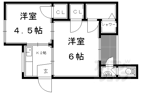 京都府京都市左京区一乗寺葉山町 一乗寺駅 2K アパート 賃貸物件詳細