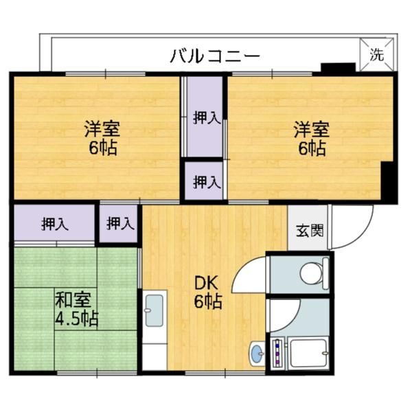 コーポ桧山 4階 3DK 賃貸物件詳細