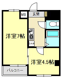 クレセント土樋 4階 2K 賃貸物件詳細