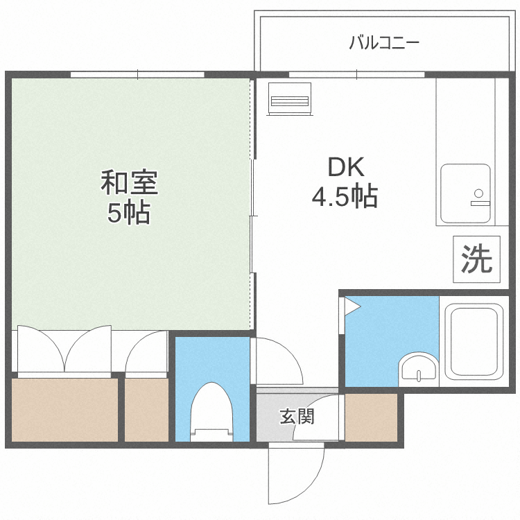 クラークハイツ 2階 1DK 賃貸物件詳細